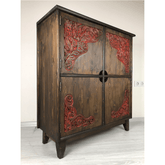 Indian Hand Carved Solid Hard Wood Cabinet D17